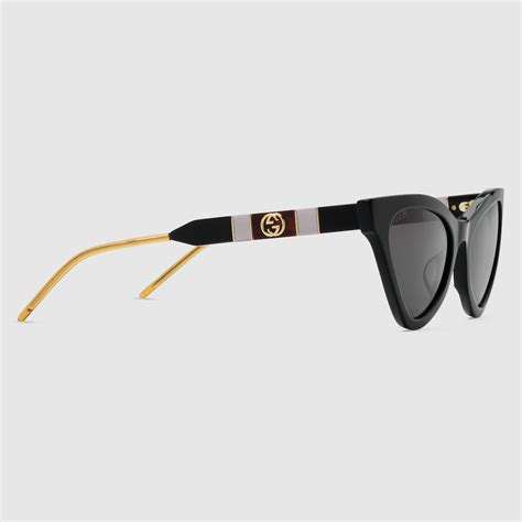 occhiali acetate gucci shiny black|Gucci Acetate Cat.